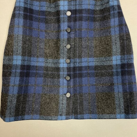Vintage 70s Pendleton Skirt One of a Kind Handmade Plaid Blue Gray Mini Women - Picture 5 of 11